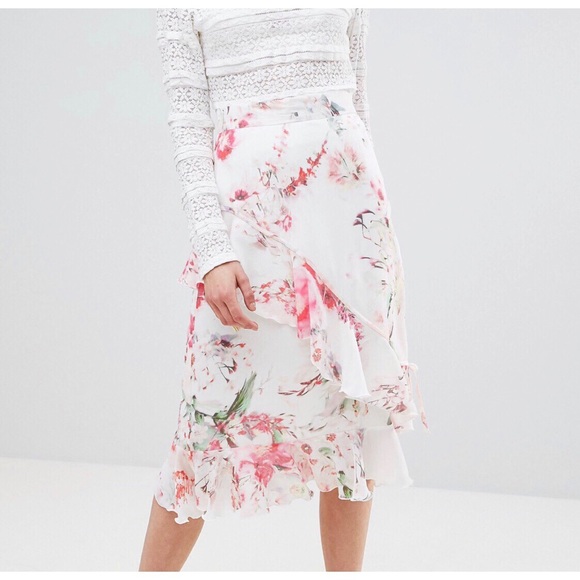 Floral Garden Hues Midi Skirt - Picture 2 of 7